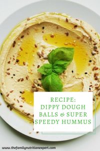 dough balls and hummus recipe-The Family Nutrition Expert